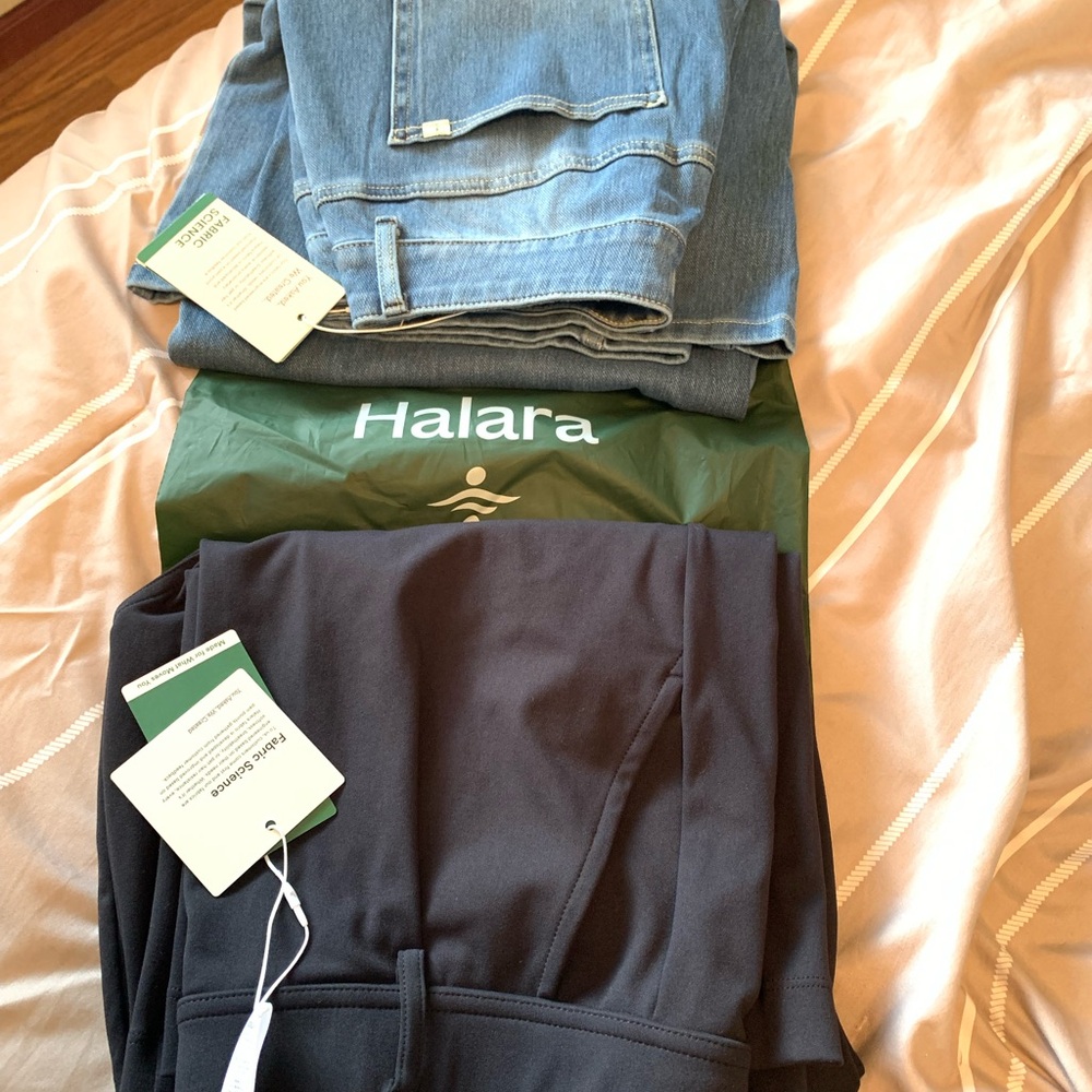 HALARA NWT Denim and Black Pants Set